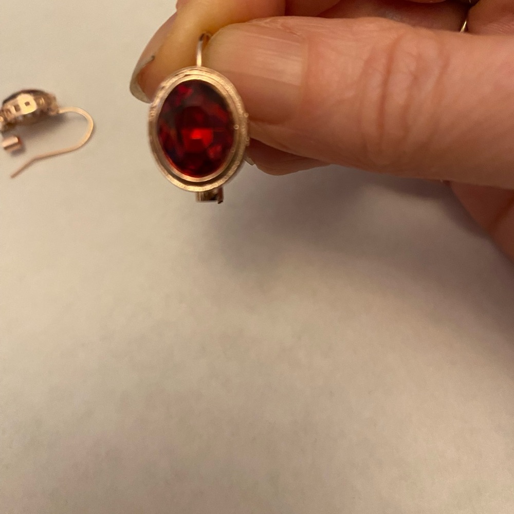 Elegant Red Gemstone Earrings